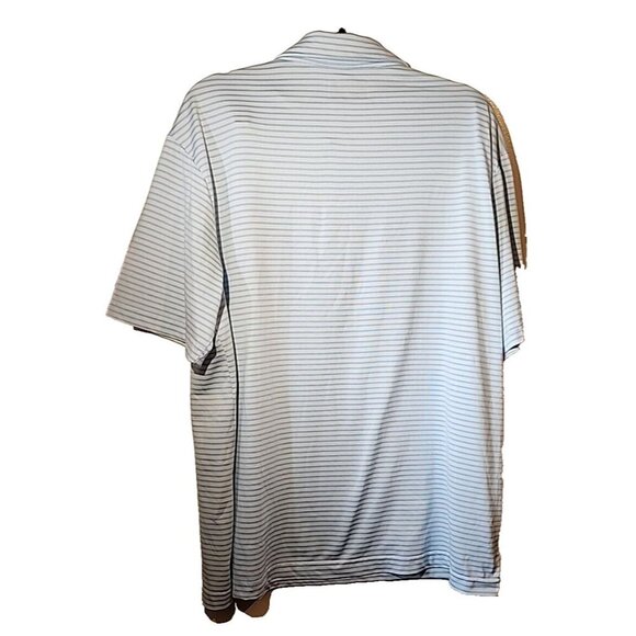 PGA Tour Polo Shirt Mens Large Blue White Striped Golf Performance Short Sleeve - Picture 7 of 9